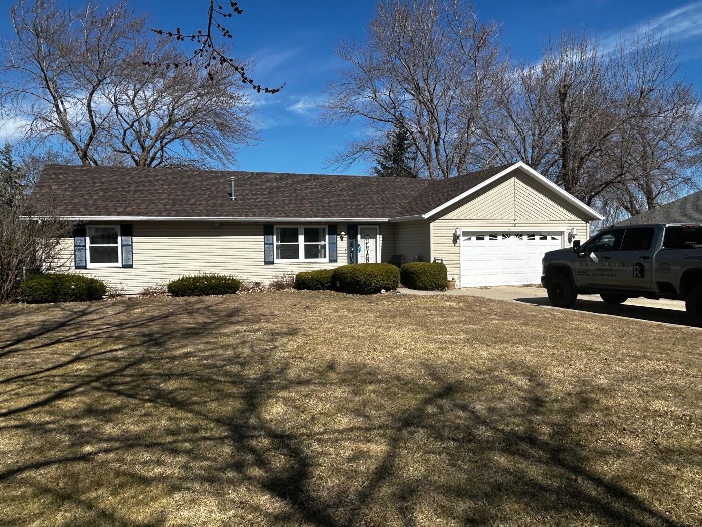 Completed residential shingle roof